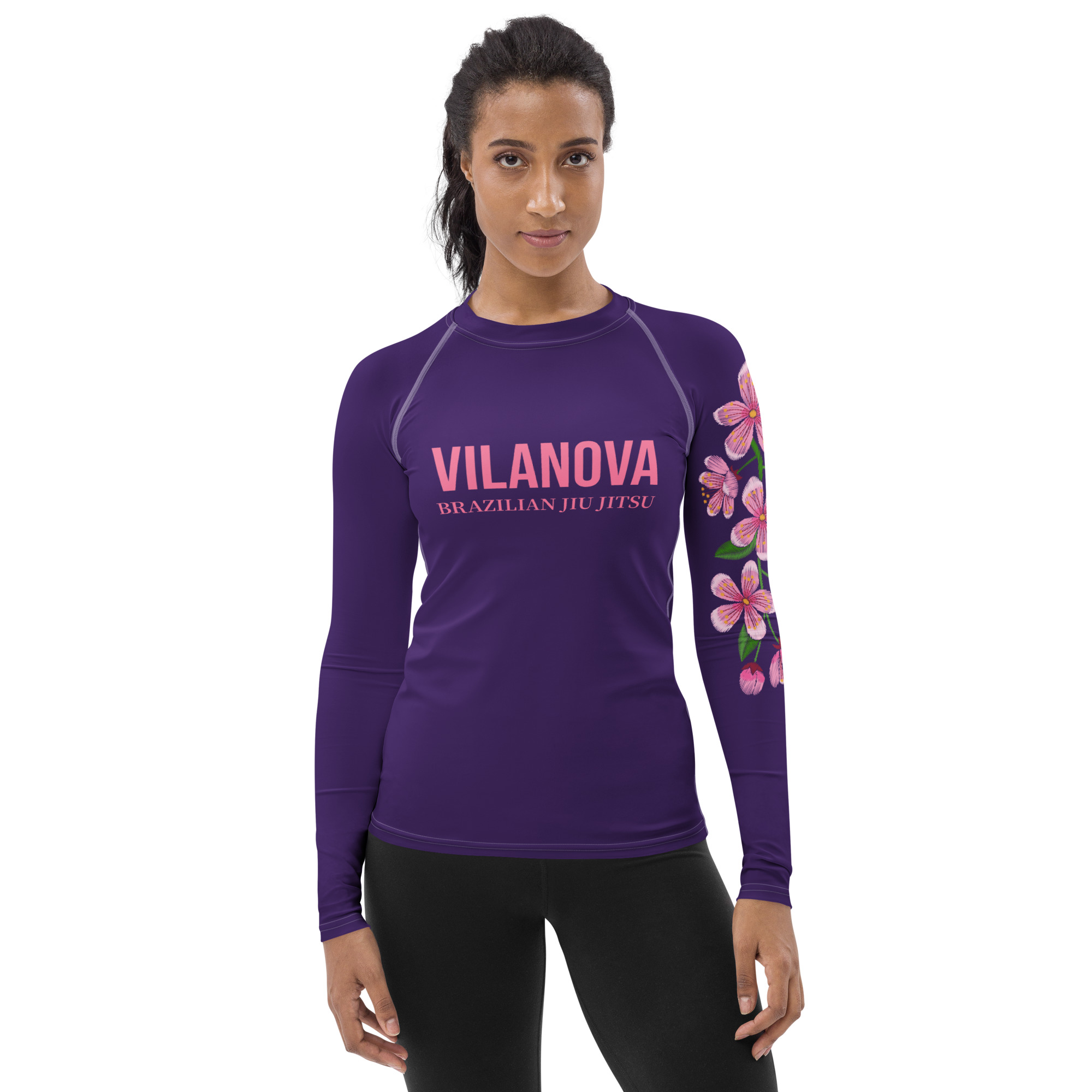 Women's Rash Guard - Flower - Purple