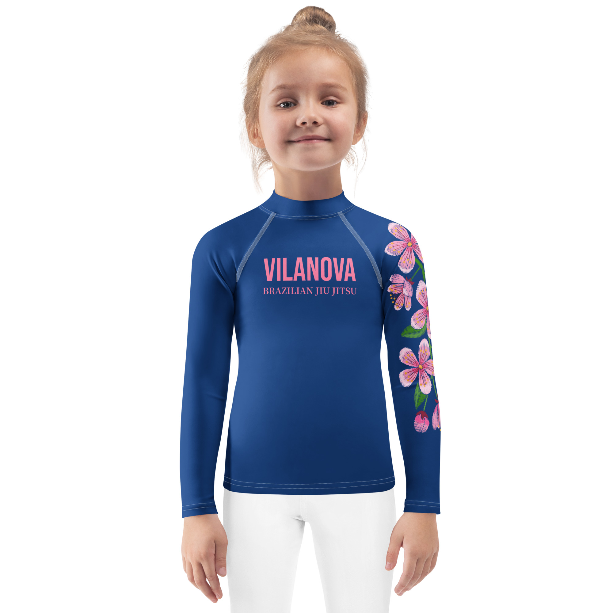 Kids Rash Guard - Flower - Blue