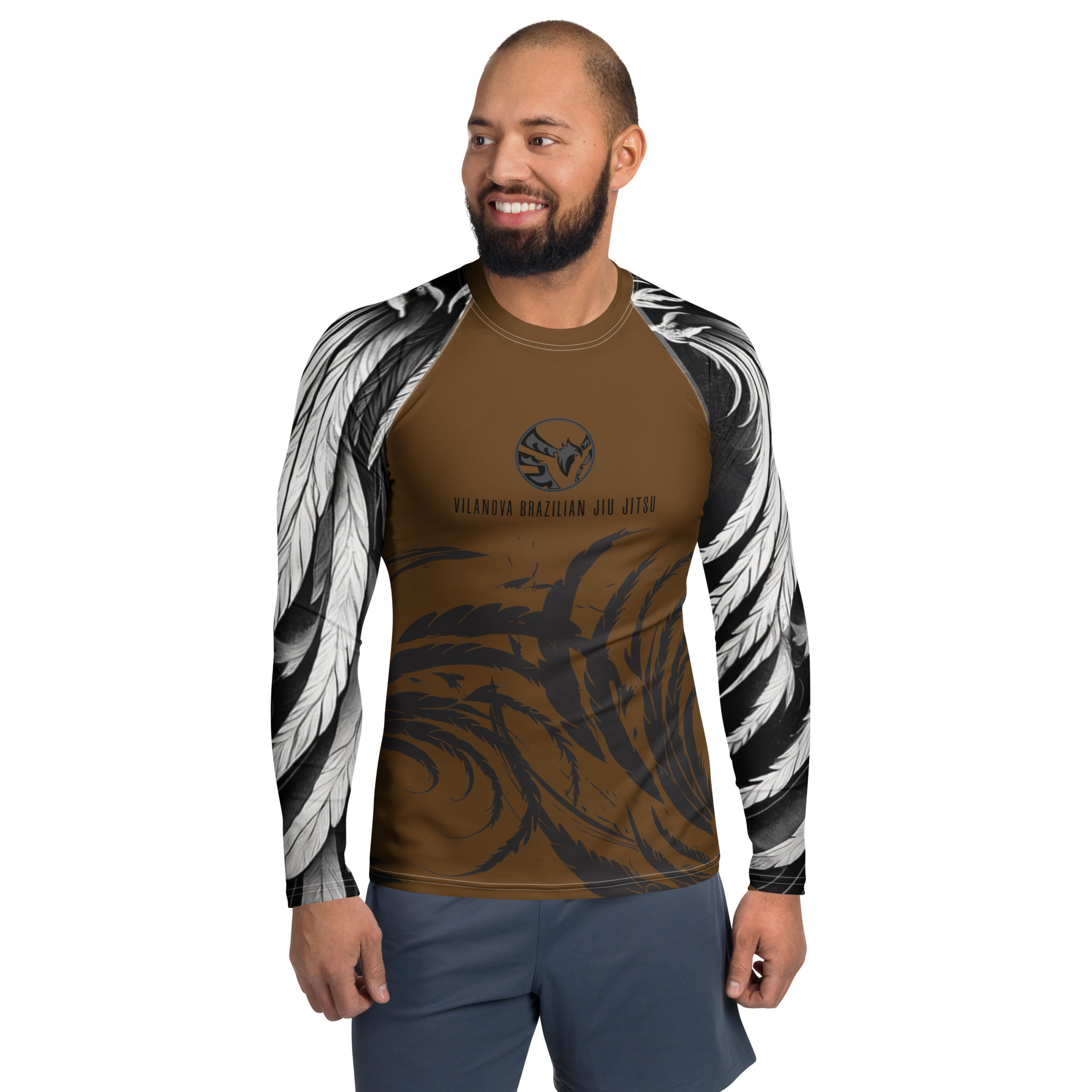 Men's Long Sleeve Rash Guard - Phoenix Brown