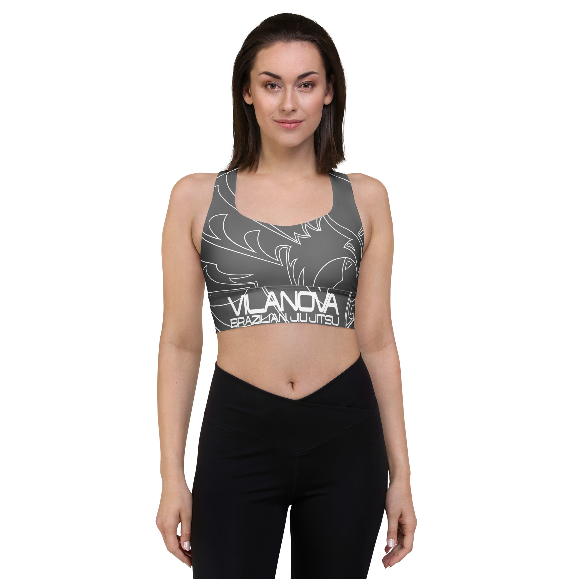 Longline Sports Bra - Bird - Gray