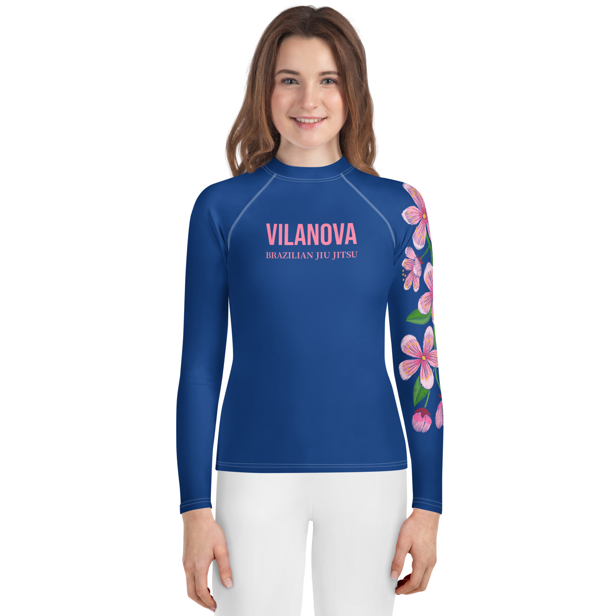 Youth Rash Guard - “Floral Flow” - Blue