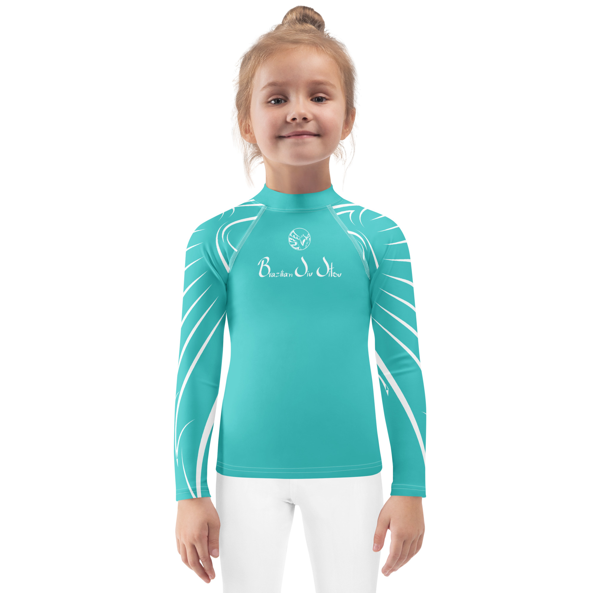 Kids Rash Guard - Wings - Dark Turquoise